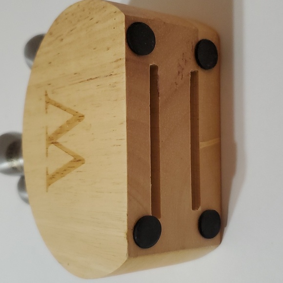 Cheese Knife & Wooden Block Set Initialed "W" - Picture 13 of 13